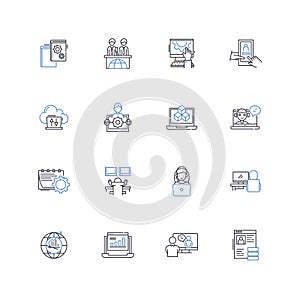 Agile-focused line icons collection. Scrum, Collaboration, DevOps, Innovation, Sprint, Iteration, Flexibility vector and
