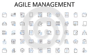 Agile management line icons collection. Artifact, Accessory, Appliance, Apparatus, Contraption, Device, Gadget vector