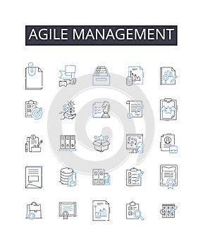 Agile management line icons collection. Election, Candidate, Platform, Rally, Debates, Issues, Vote vector and linear