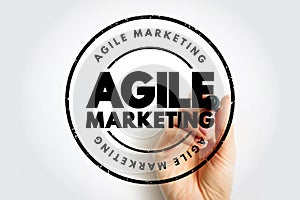 Agile Marketing - approach to marketing that utilizes the principles and practices of agile methodologies, text stamp concept