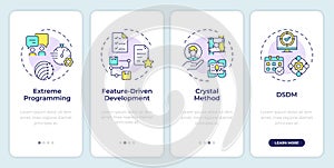 Agile methodologies onboarding mobile app screen