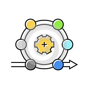 agile methodology analyst color icon vector illustration
