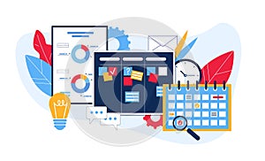 Agile methodology concept. Kanban board.