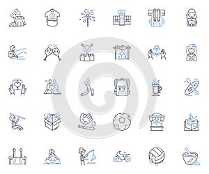 Agile motion line icons collection. Flexibility, Adaptability, Efficiency, Velocity, Responsiveness, Collaboration