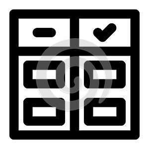 Kanban, Board, Work Status Outline Icon