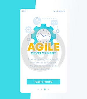 Agile software development, mobile vector template