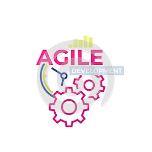 Agile software development, vector icon design