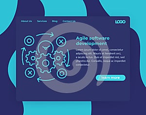 Agile software development, website dark template