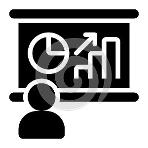 Presentation, Business, Presenter Glyph Solid Icon
