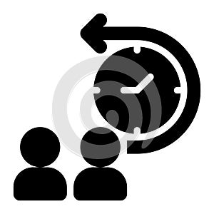 Retrospective, Team, Meeting Glyph Solid Icon