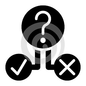 Decision Making, Decision, Question Glyph Solid Icon