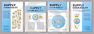 Agility of supply chain blue brochure template