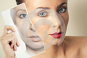 Aging problems of face skin