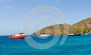 Aging vessels anchored at admiralty bay, bequia