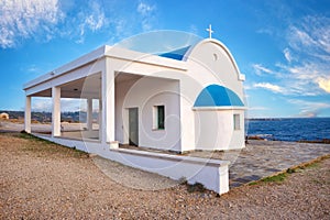 Agioi Anargyroi Church at Cape Greco on sunny day