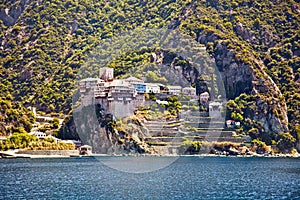 Agios Dionisiou medieval Monastery on Mount Athos. Greece.