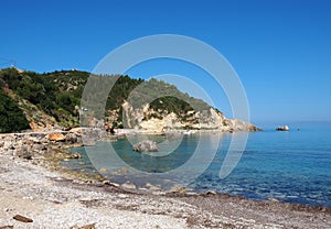 Agios Nikitas beach in the Lefkada island, Greece.