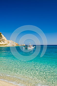 Agios Nikitas beach on Lefkas island