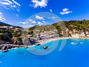 Agios Nikitas town and Beach in Lefkada one of the main tourist