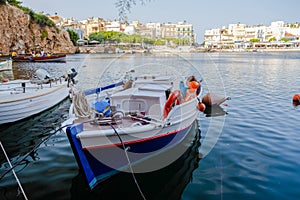 Agios Nikolaos, Crete, Greece. Agios Nikolaos is a picturesque town in the eastern part of the island Crete built on the