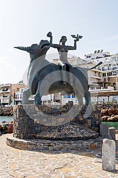Sculpture of Europe in Agios Nikolaos, Crete