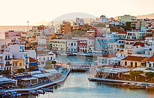 Agios Nikolaos in the early morning, Crete, Greece