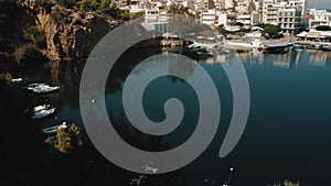 Agios Nikolaos and Voulismeni lake in Crete island, Greece.