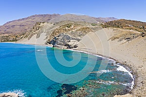 Agios Pavlos St. Paul Sandhills beach in Crete island, Greece