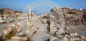 Agios Stefanos ruins in Kefalos bay of Kos island in Greece photo