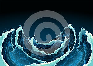 Agitated ocean waves