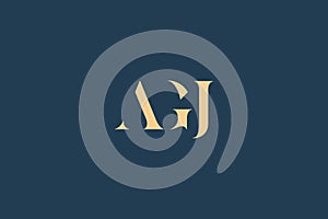 AGJ abstract letter logo design