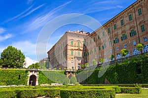 AGLIE,TURIN/ITALY-OCTOBER 2019:view of the Italian garden of the castle of AgliÃ©