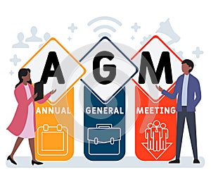 AGM - Annual General Meeting  acronym, business concept.
