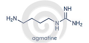 Agmatine molecule. Skeletal formula.