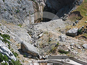 Agnanta Waterfall at Tzoumerka mountain Epirus Greece