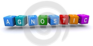 Agnostic word block on white