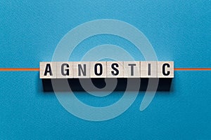 Agnostic word concept on cubes photo