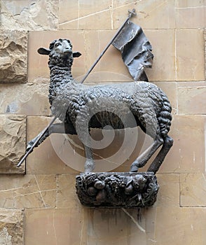 Agnus Dei The Lamb of God statue, Loggia del Mercato in Florence