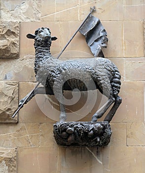 Agnus Dei The Lamb of God statue, Loggia del Mercato in Florence photo
