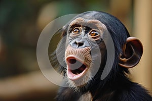 Agog Ape shocked expression. Generate Ai