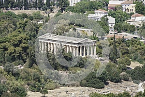 Agora and the Temple of Hermes in Ancient Agora in Athens, Greece