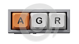 agr word on Computer keyboard keys.
