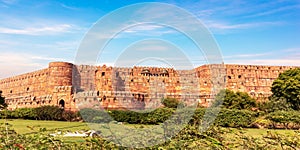 Agra Fort walls panorama, India, Uttar Pradesh