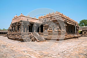 Agra-mandapa maha-mandapa, Airavatesvara Temple, Darasuram, Tamil Nadu. View from South East.