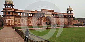 Agra, Uttar Pradesh/India, November 29 2020: Mughal King Akbar was built Agra fort in Agra city of India since 1565 and 1573