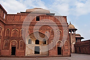 Jahangir Mahal made of red sandstone at Agra Fort, Palace for woman belonging to the royal household