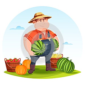 Agrarian or agricultural farmer in field