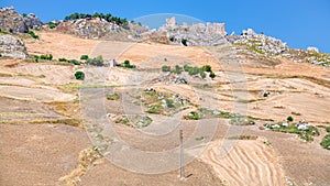 Agrarian fields and abandoned village in Sicily