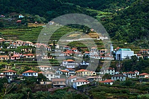 agrarian village on the mountain, Lameiros SÃÂ£o Vicente, Ilha da Madeira photo