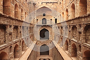 Agrasen ki Baoli Step Well, Ancient Construction, New Delhi photo